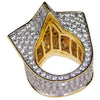 Star Two-Tone CZ Micro Pave Iced Flooded Out Ring