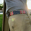 Stars & Stripes American USA Flag Belt Weathered US United States Seatbelt Style