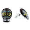 Sugar Skull Black Earrings