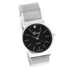 Super Flat Band Silver Tone & Black Hip Hop Watch