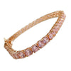 Tennis Bracelet Pink Iced Rose Gold Finish 7" or 8" Inch