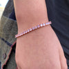 Tennis Bracelet Pink Iced Rose Gold Finish 7" or 8" Inch