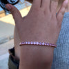 Tennis Bracelet Pink Iced Rose Gold Finish 7" or 8" Inch