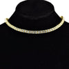 Tennis Chain Gold Finish Iced One Row Choker Necklace 16" 6MM