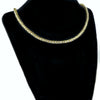 Tennis Chain Gold Finish Iced One Row Choker Necklace 18" 4MM