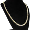 Tennis Chain Gold Finish Iced One Row Choker Necklace 24" 6MM