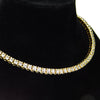 Tennis Chain Iced Choker Gold Finish Necklace 18" (Lobster Clasp)