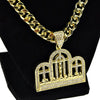 The Last Supper Gold Finish Chunky Cuban Chain Necklace 30"