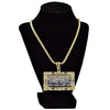 The Last Supper Rectangular Franco Chain Gold Finish Necklace 36"