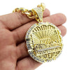 The Last Supper Round Pendant Gold Finish Cuban Chain Necklace 30"