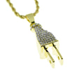 Thick Plug Micro Rope Chain Gold Finish Necklace 24"