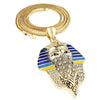 Thug Pharaoh King Gold Finish Franco Chain Necklace 36"