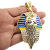 Thug Pharaoh King Gold Finish Franco Chain Necklace 36"