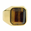 Tiger Eye Ring Gold Finish over Stainless Steel