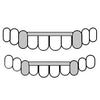 Top & Bottom Set W/Front Bars Real 925 Sterling Silver Diamond Dust Canine Front Bar Custom Grillz