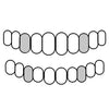 Top+Bottom W/Back Bars 925 Sterling Silver Custom Canine Tooth Caps Teeth Grillz Set