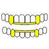 Top+Bottom (W/Front Back Bars) Gold Plated over 925 Sterling Silver Custom Vampire Fangs Grillz