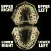 Top Left (#9-10-11-12) 925 Silver Four Teeth Grillz with Open Face & Inlay Side Bar Grills