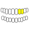 Top Left Dbl Cap 10K Gold Double Cap Heart Cutout & Open Face Tooth Custom Grillz