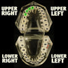 Top Right (#5-6-7-8) 925 Silver Four Teeth Grillz with Open Face & Inlay Side Bar Grills