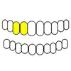 Top Right Hand (#6, #7) / 10K YELLOW GOLD Real 10K Gold Double Caps Side Canine Custom Grillz