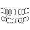 Top Right Hand Side 925 Sterling Silver Double Canine /Incisor Vampire Fangs Custom Grillz