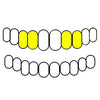 Top Right & Left (#6,#7, #10,#11) / 10K YELLOW GOLD Real 10K Gold Double Caps Side Canine Custom Grillz