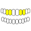 Top Right & Left Gold Plated over 925 Silver Double Side Canine Open Face Caps Custom Grillz