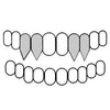 Top Set With No Back Bar 925 Sterling Silver Diamond Dust Custom Fangs Grillz Set Double Vampire Teeth