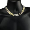 Tri-Tone 18" x 16MM Iced Cuban Link Choker Chain Necklace