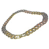 Tri-Tone 18" x 16MM Iced Cuban Link Choker Chain Necklace