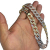 Tri-Tone 18" x 16MM Iced Cuban Link Choker Chain Necklace