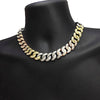 Tri-Tone 18" x 18MM Iced Cuban Link Choker Chain Necklace