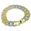 Tri-Tone 8.5" x 16MM Iced Cuban Link Bracelet