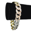 Tri-Tone 8.5" x 16MM Iced Cuban Link Bracelet