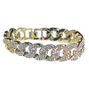 Tri-Tone 8.5" x 16MM Iced Cuban Link Bracelet