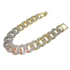 Tri-Tone 8.5" x 16MM Iced Cuban Link Bracelet