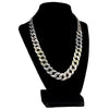 Tri-Tone Iced Cuban Link Chain Necklace 20" x 16MM