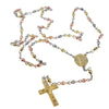 Tri-Tone Virgin Mary Rosary Necklace