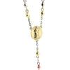 Tri-Tone Virgin Mary Rosary Necklace