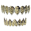 Two-Tone Diamond Cut Shark Teeth Grillz Set