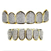 Two-Tone Premium CZ Iced Micro Pave Teeth Grillz Set