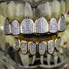 Two-Tone Premium CZ Iced Micro Pave Teeth Grillz Set