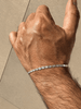 Valentino Link Starburst Bracelet Star Diamond Cut Solid 925 Sterling Silver Italy 3mm