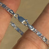 Valentino Link Starburst Bracelet Star Diamond Cut Solid 925 Sterling Silver Italy 3mm