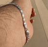 Valentino Link Starburst Bracelet Star Diamond Cut Solid 925 Sterling Silver Italy 3mm