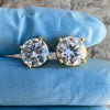 VVS1 Moissanite Stud Earrings 8CT TW Pass Diamond Tester Iced Flooded Out 14k Gold Plated 925 Silver 10MM