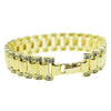 Watch Band Bracelet Gold Finish Iced 14MM Thick 8.5"