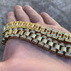 Watch Band Links Gold Finish Choker Chain Necklace 18"
