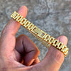 Watchband Link Gold Plated Over Stainless Steel Bracelet 10MM 8.5"